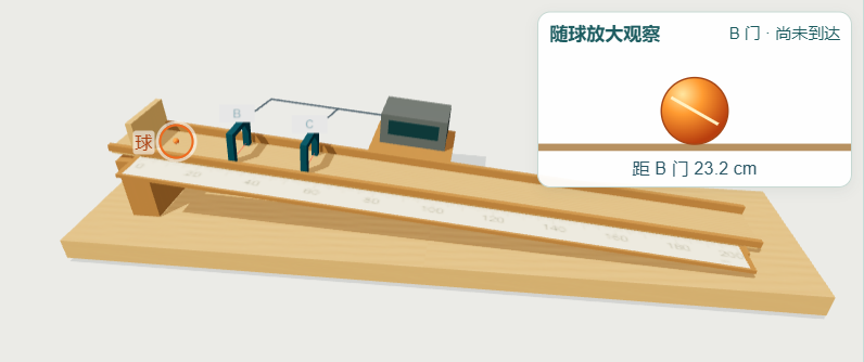 倾斜直槽：光电门与等时位移探究（3D）预览